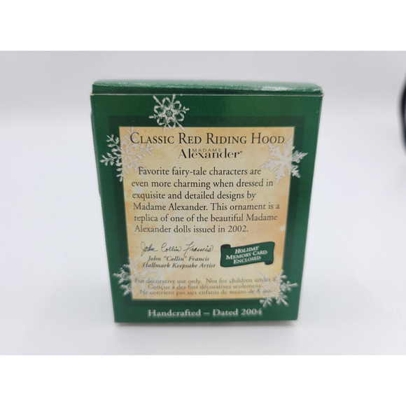 Hallmark Keepsake Madame‎ Alexander Classic Miniature Red Riding Hood 2004 - Picture 4 of 4